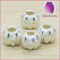high quality 6mm 925 sterling silver matte beads corrugated matte silver beads for making bracelet